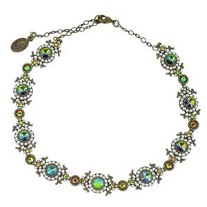 Michal Negrin Statement Choker Green Dichroic Rivoli Glass Bold Witchy Earthy